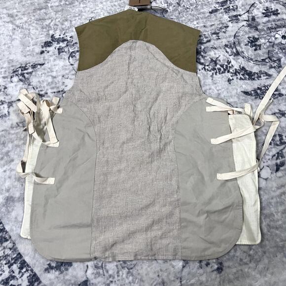 Nicholas Daley Five Pocket Side Tie Linen Vest Mens Size Large - Picture 7 of 7